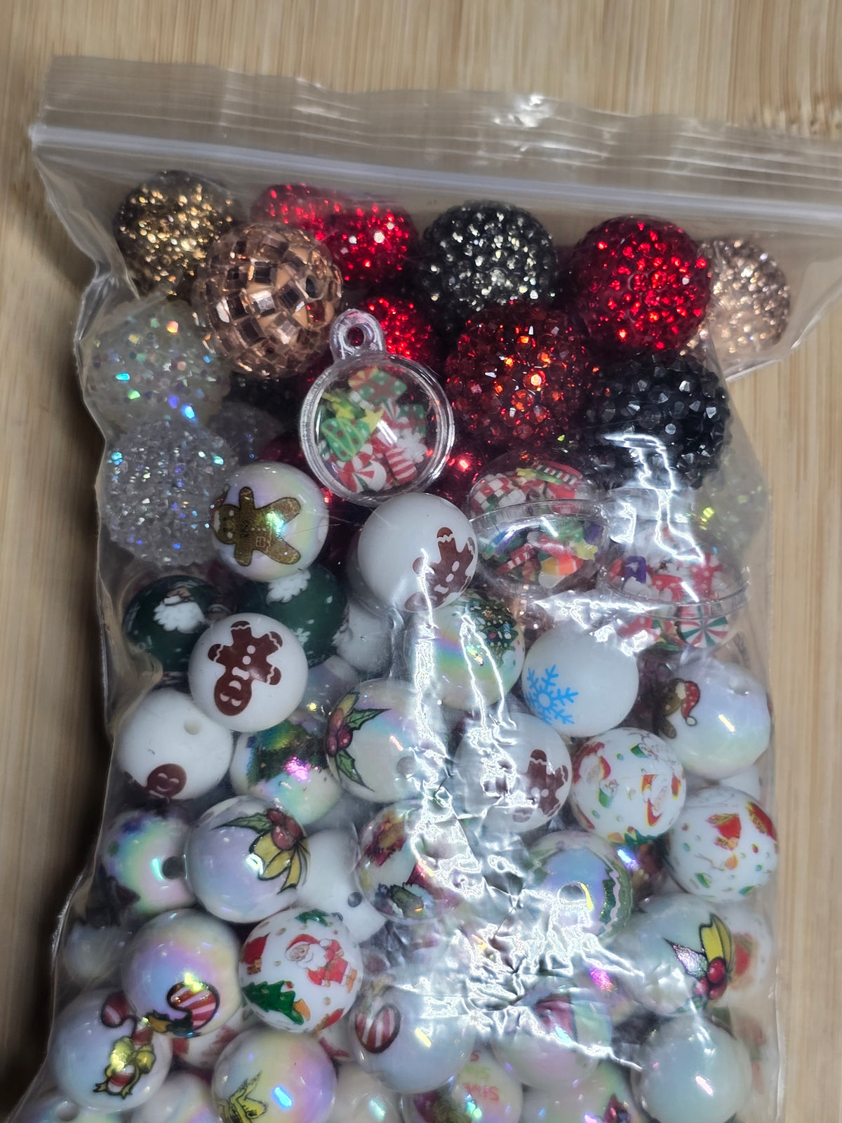 Christmas bead mix- silicone and acrylic