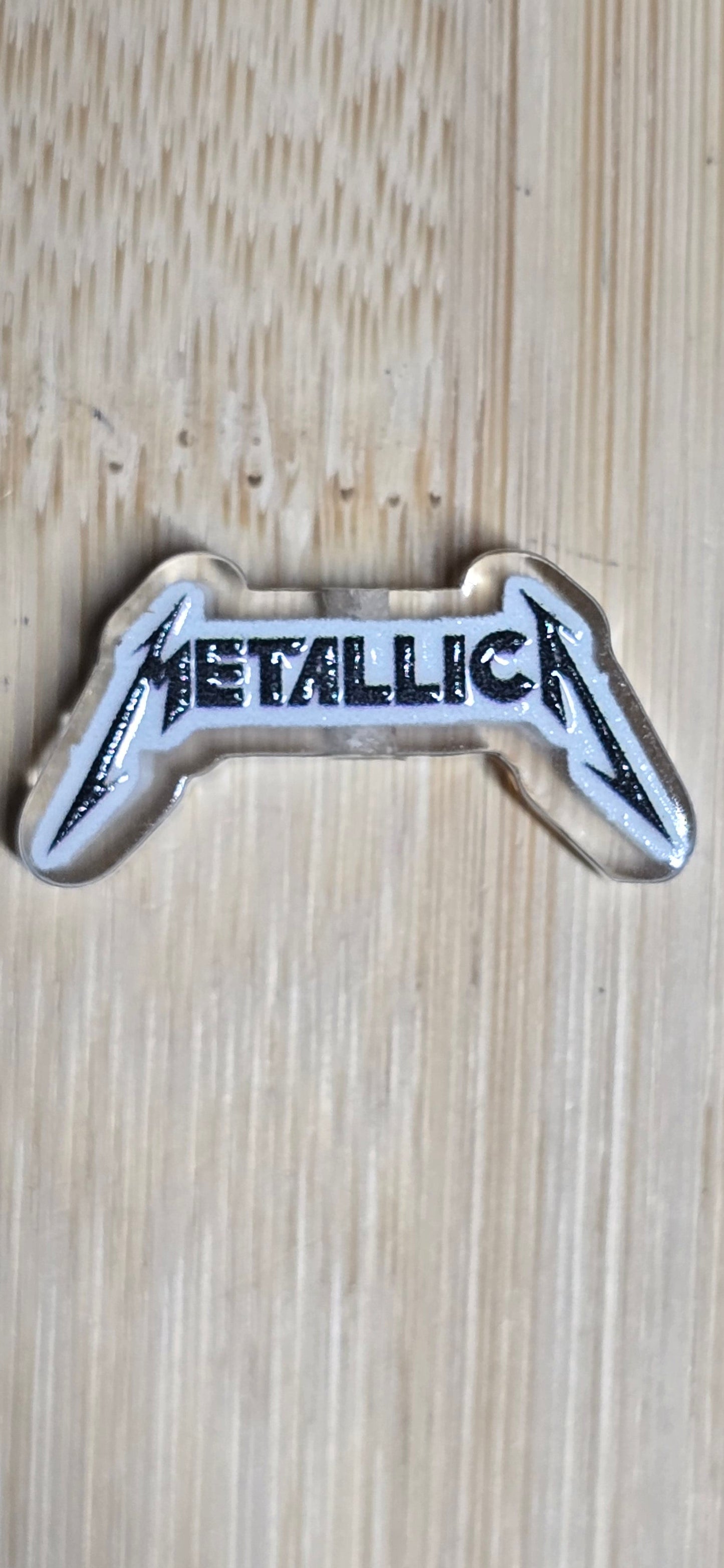 Acrylic focal beads- 80's metal band