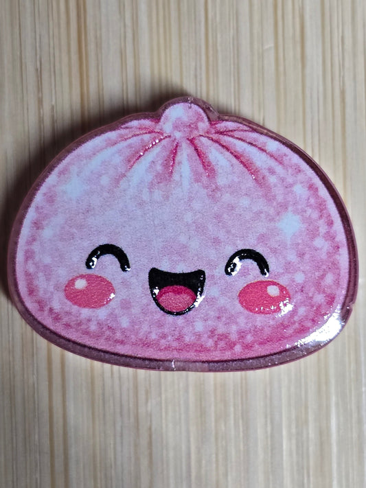 Acrylic focal beads- pink dumpling/bao