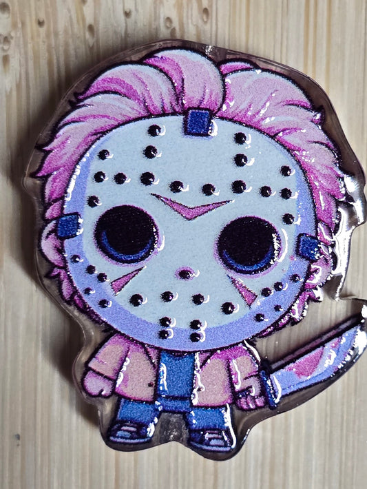 Acrylic focal beadsboy wearing horror mask