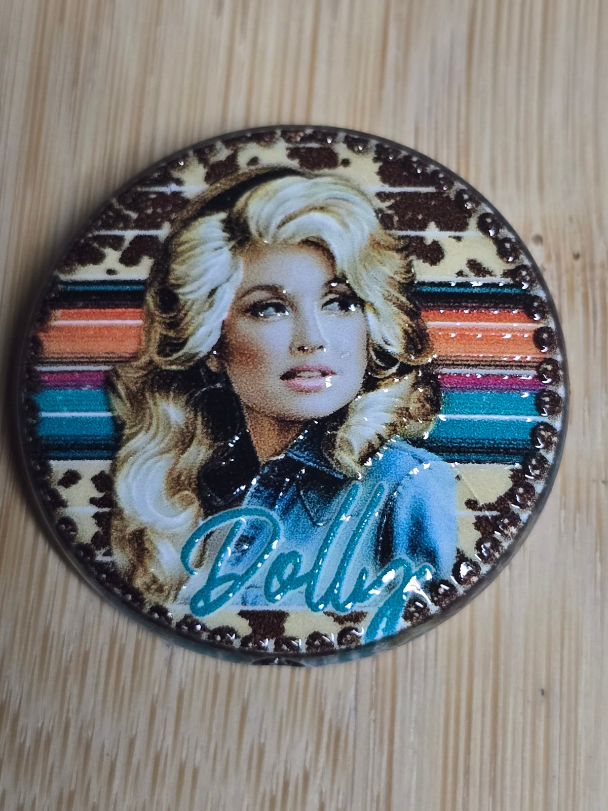 Acrylic beads (about the size of a quarter) queen of Country music- RIP