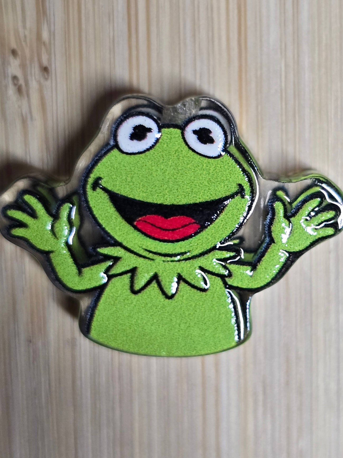 Acrylic focal beads green muppet