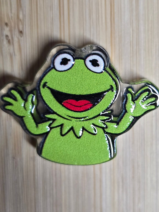 Acrylic focal beads green muppet