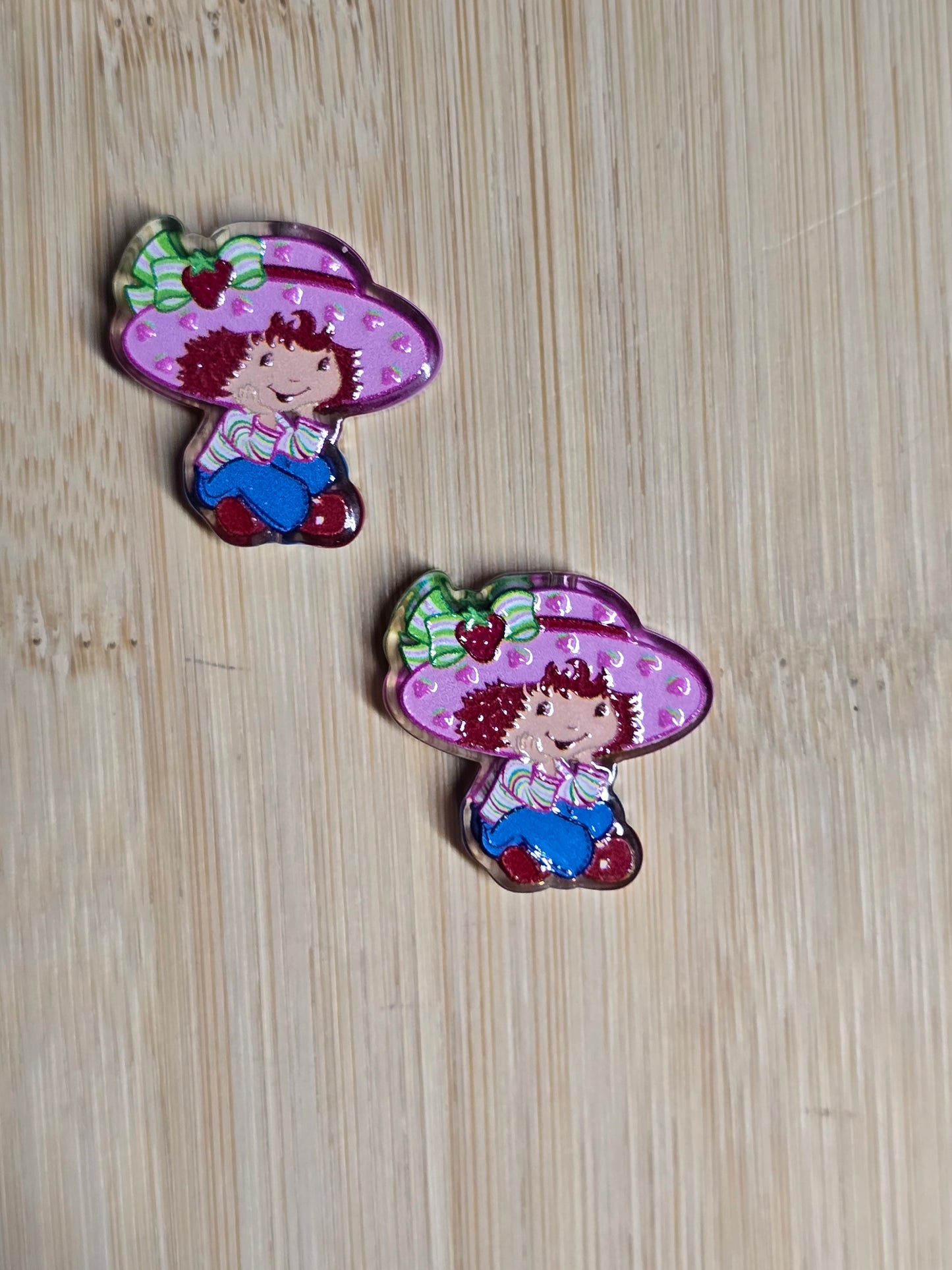 Acrylic focal beads strawberry girl