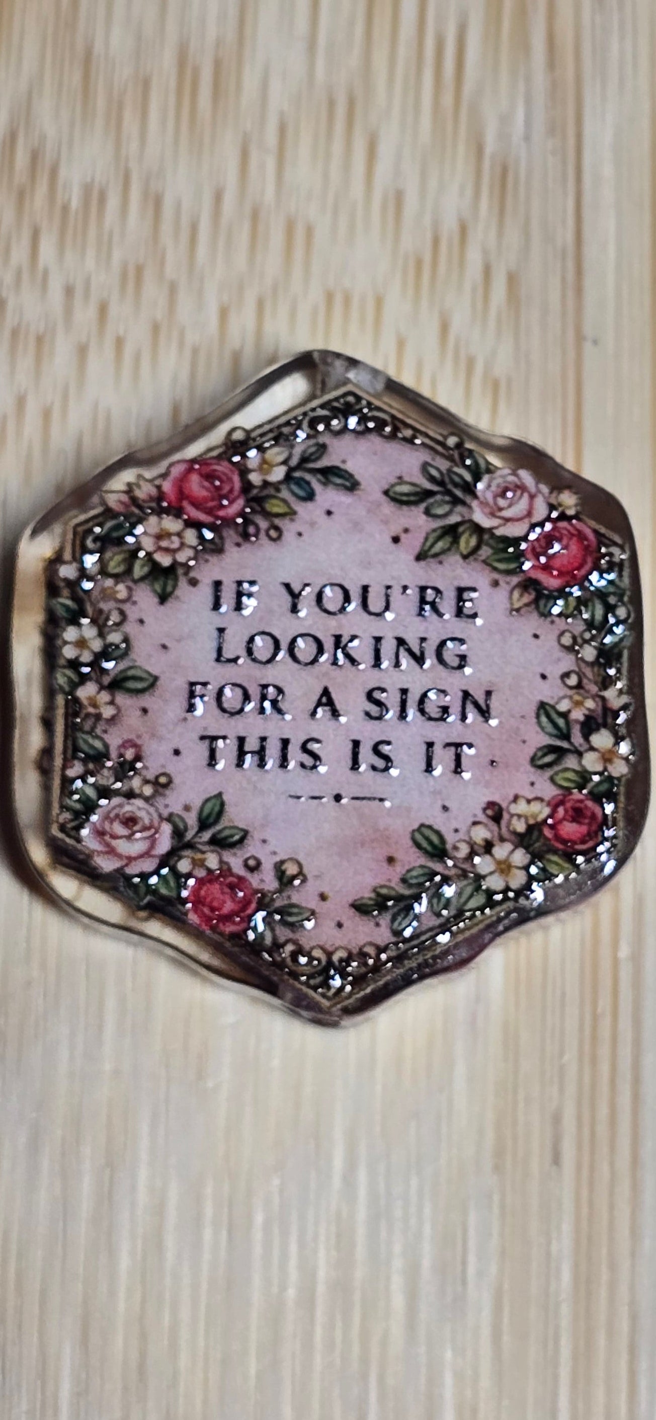 Acrylic focal beads if you're looking for a sign