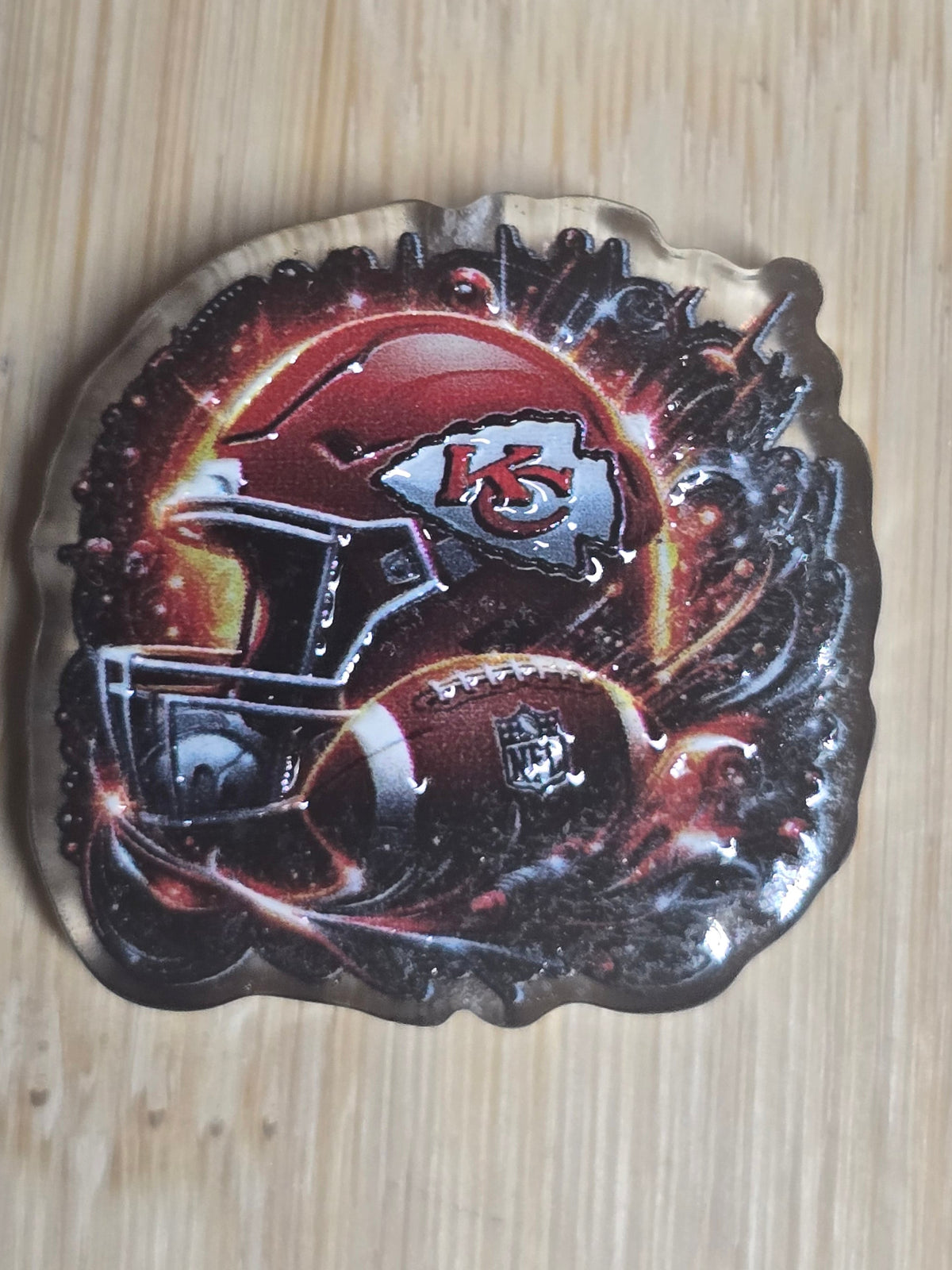 Acrylic focal beads nfl football teams