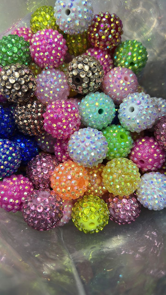 20mm rhinestone beads- 10pcs