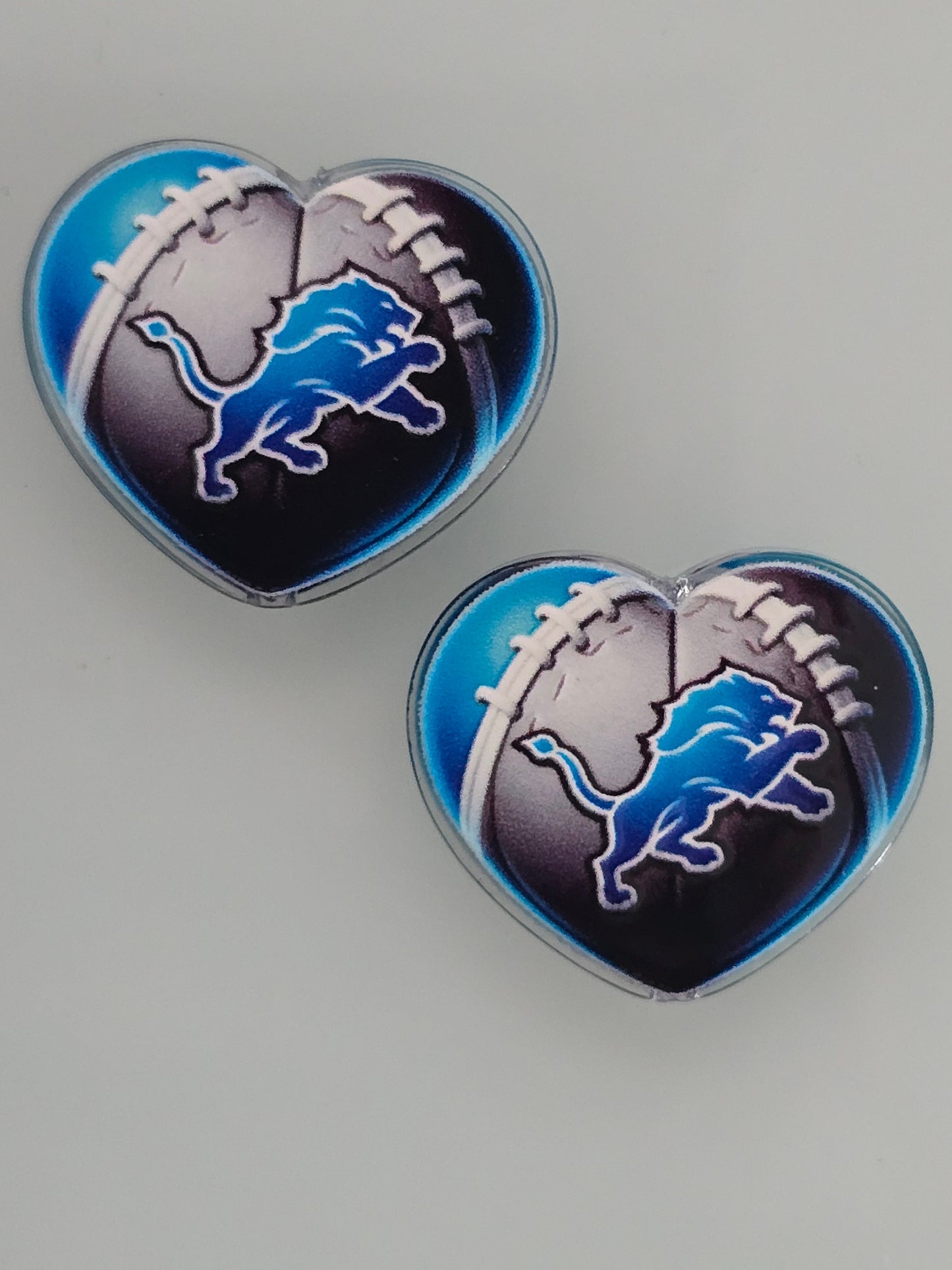 Acrylic focal beads heart shape NFL teams