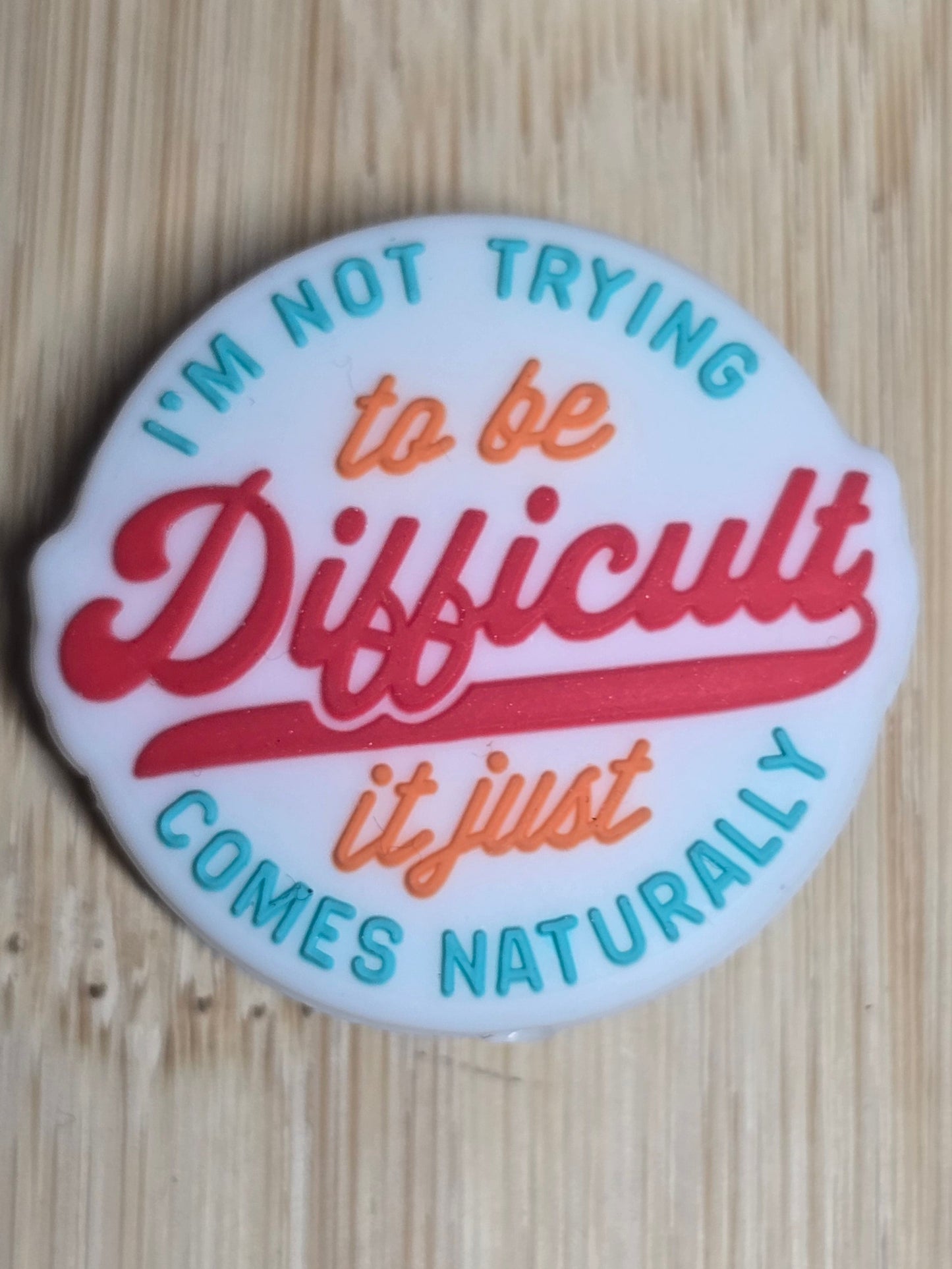 Focal silicone bead sarcastic humor