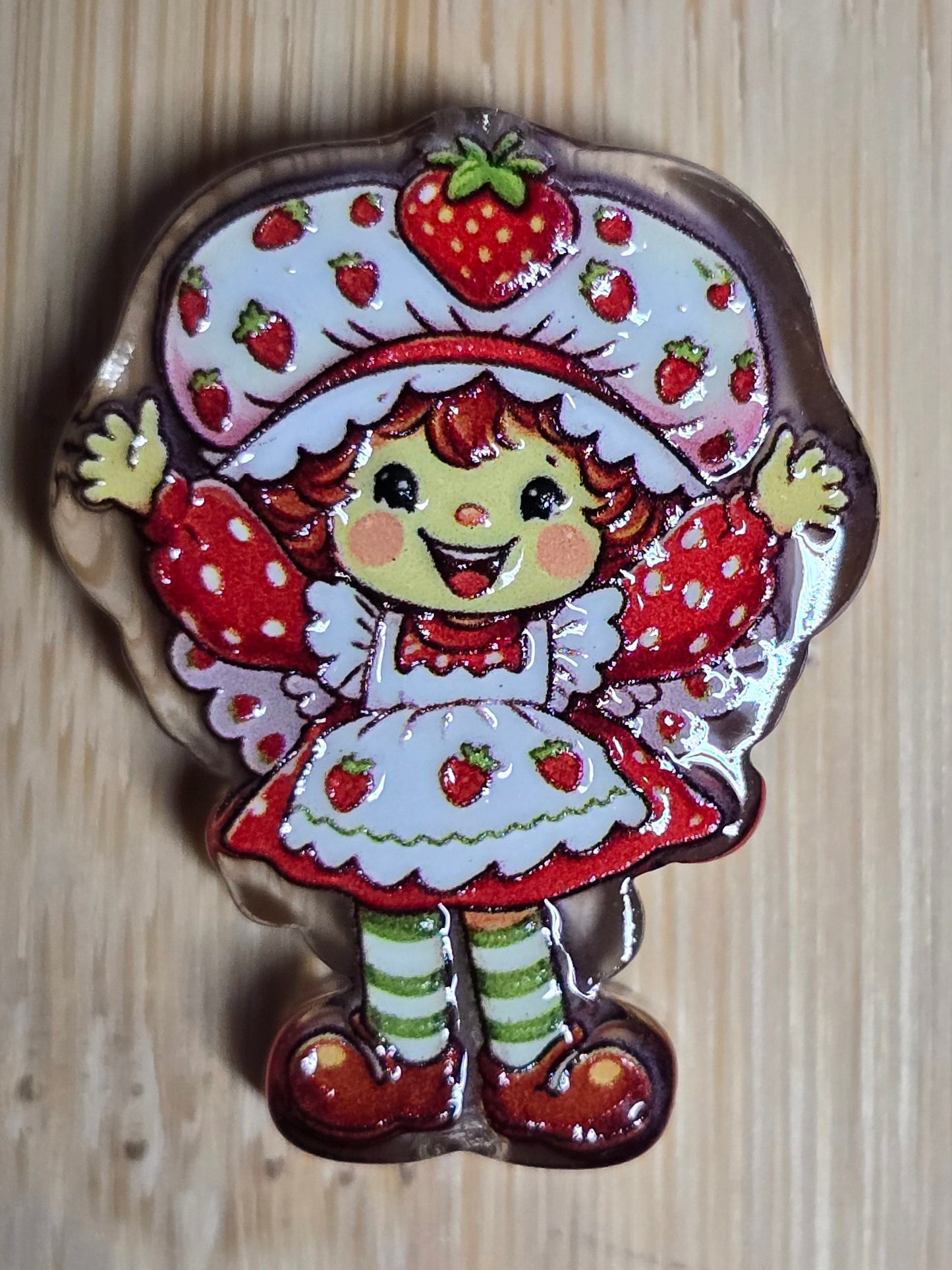 Acrylic focal beads 80's girl cartoon character