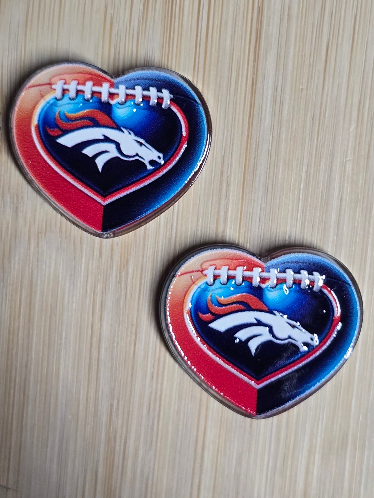 Acrylic focal beads heart shape NFL and