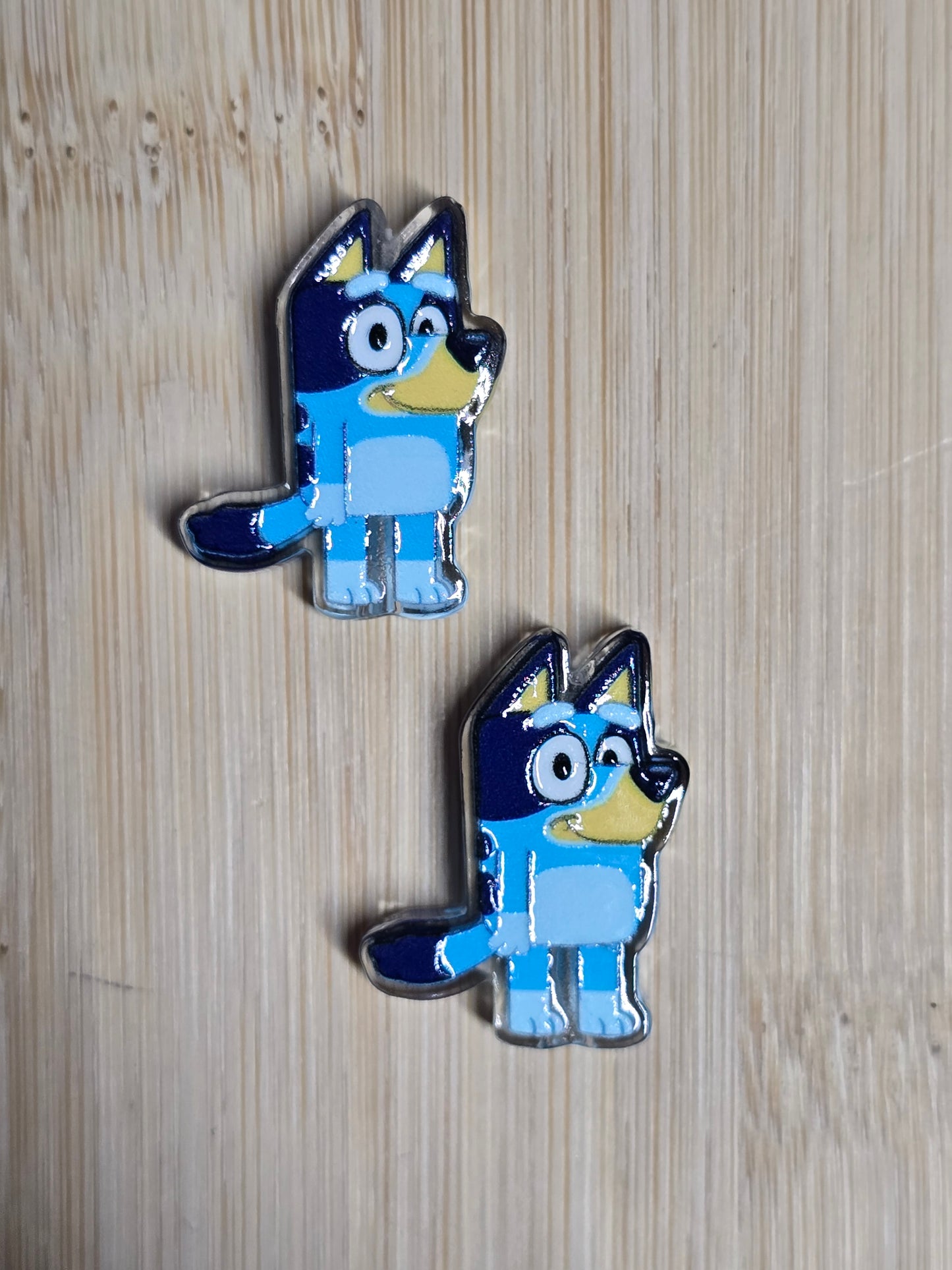 Acrylic focal beads blue dog