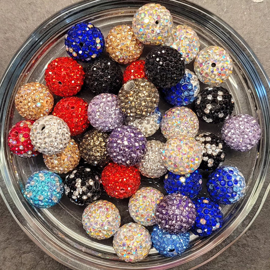 Round rhinestone beads