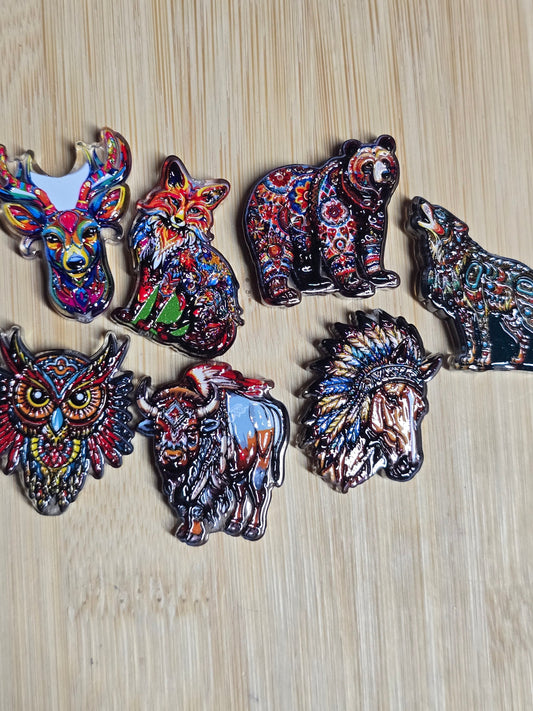 Native American inspired acrylic beads animal mix