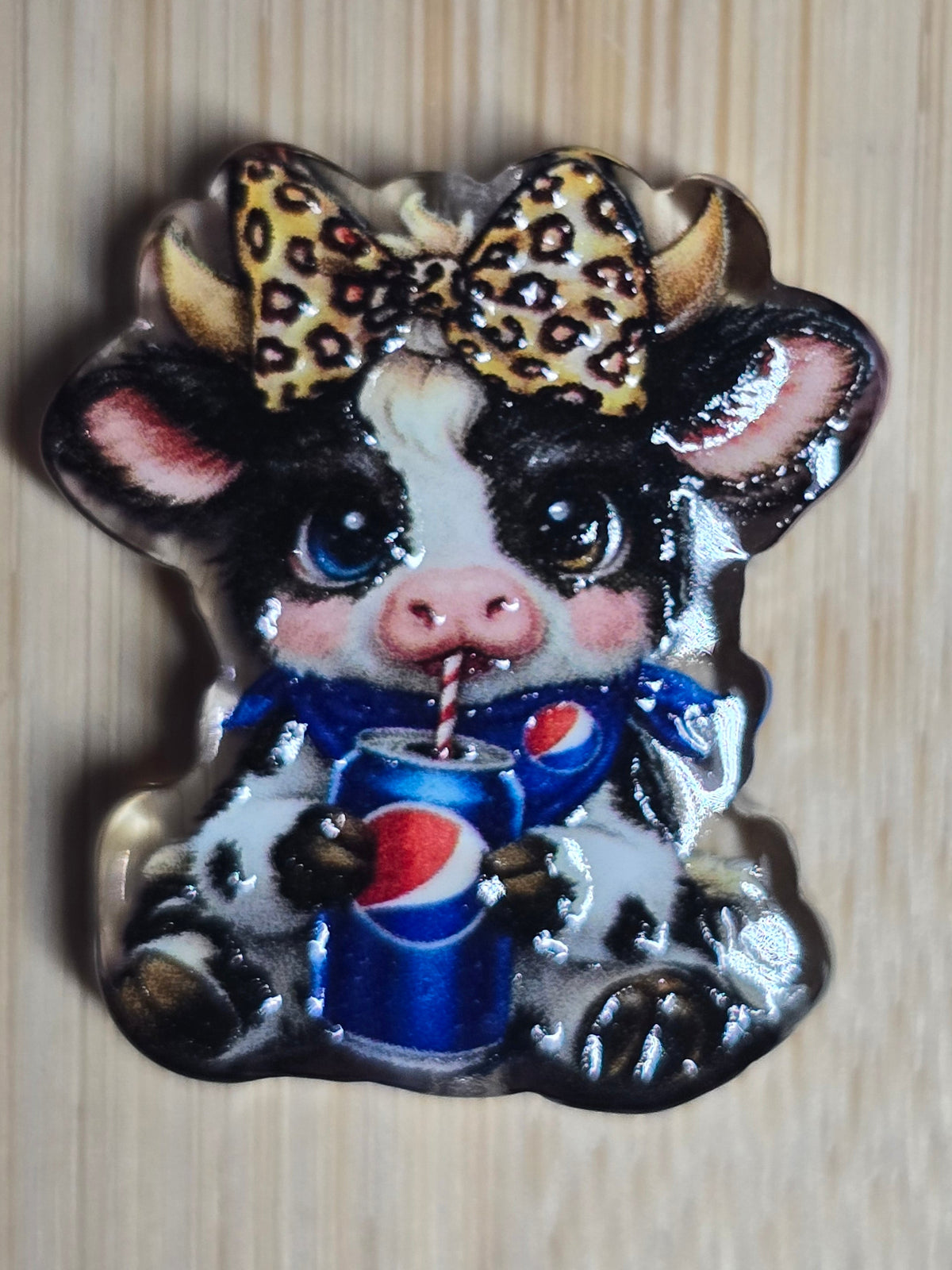 Acrylic focal beads Cute cows