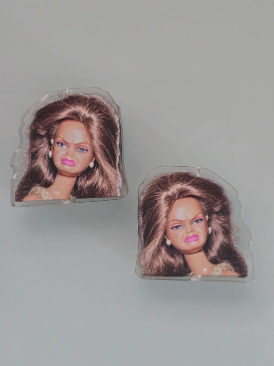 Acrylic focal beads adult humor wtf barbie