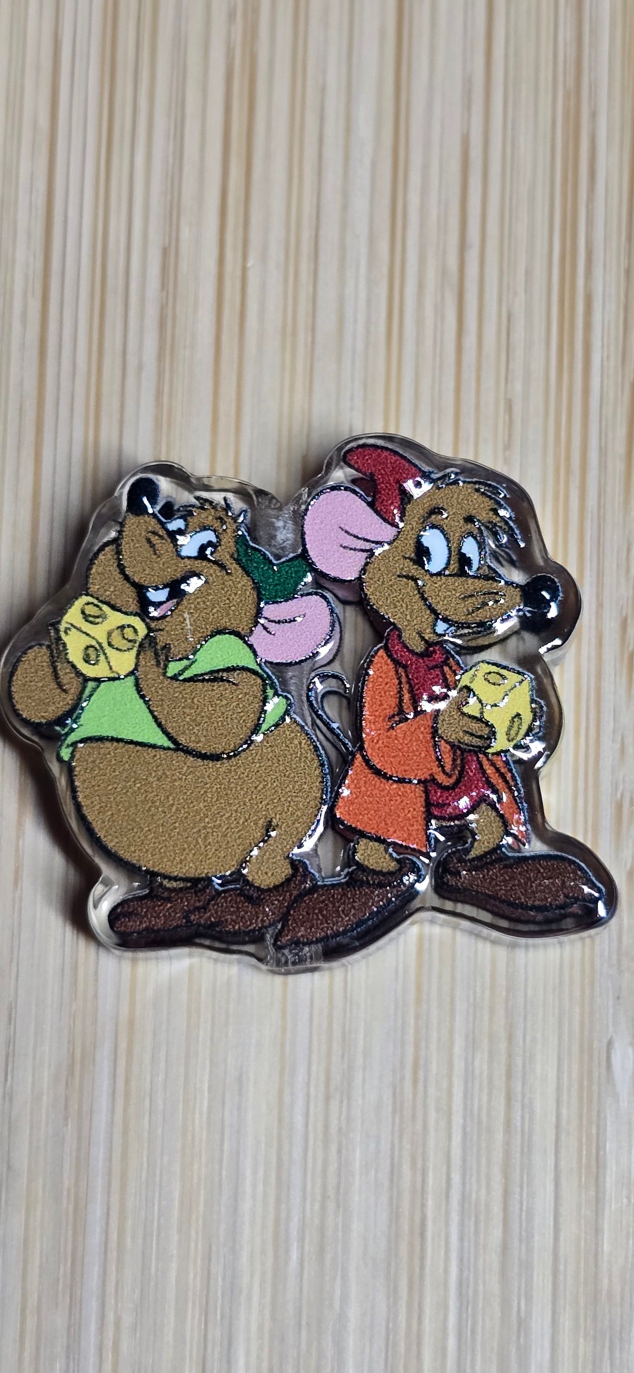 Acrylic focal beads 2 cute mice that are friends with a princess
