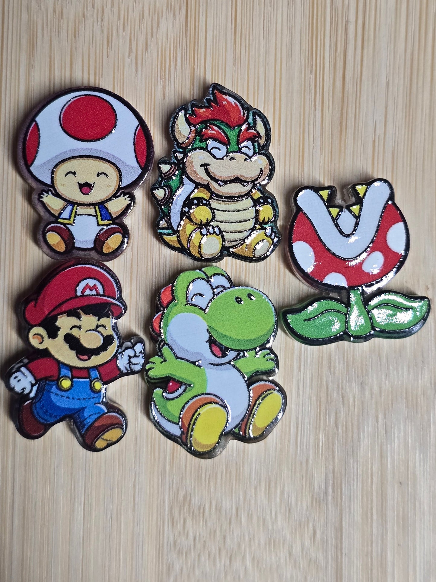 Acrylic focal beads gamer character mix