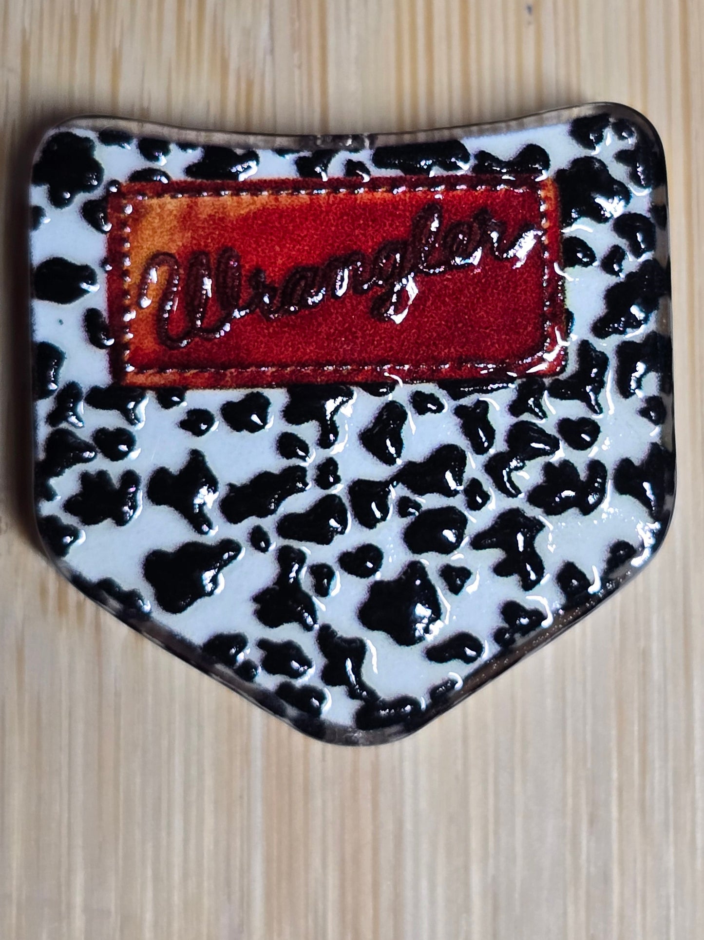 Acrylic focal beads- cowboy pants back pocket