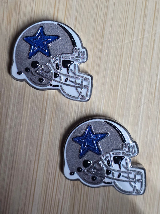 Acrylic focal beads nfl team helmet boys