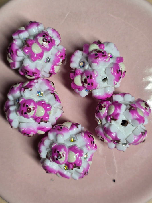 Acrylic beads DS character pink bear