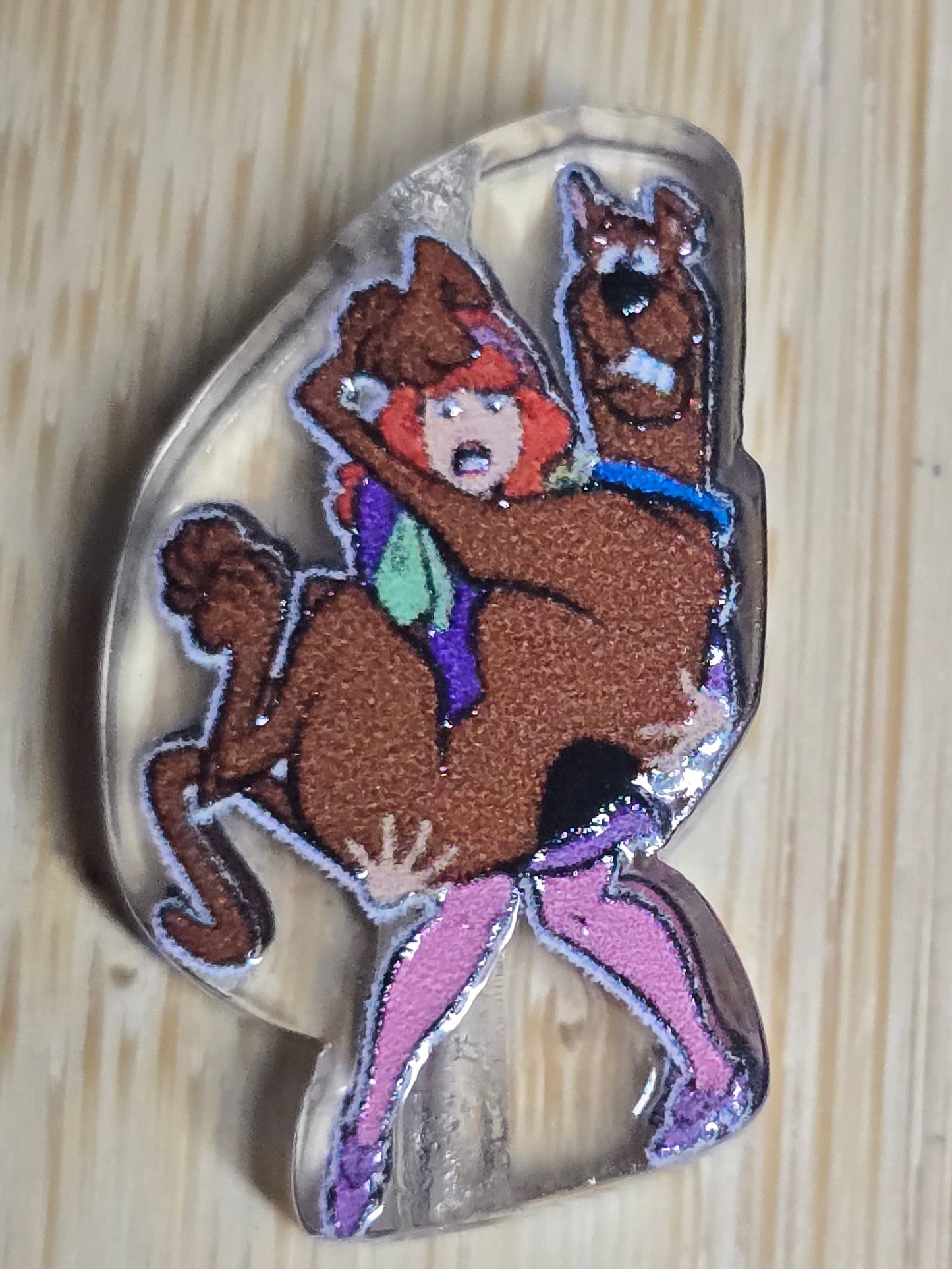 Acrylic focal beads 70's cartoon dog