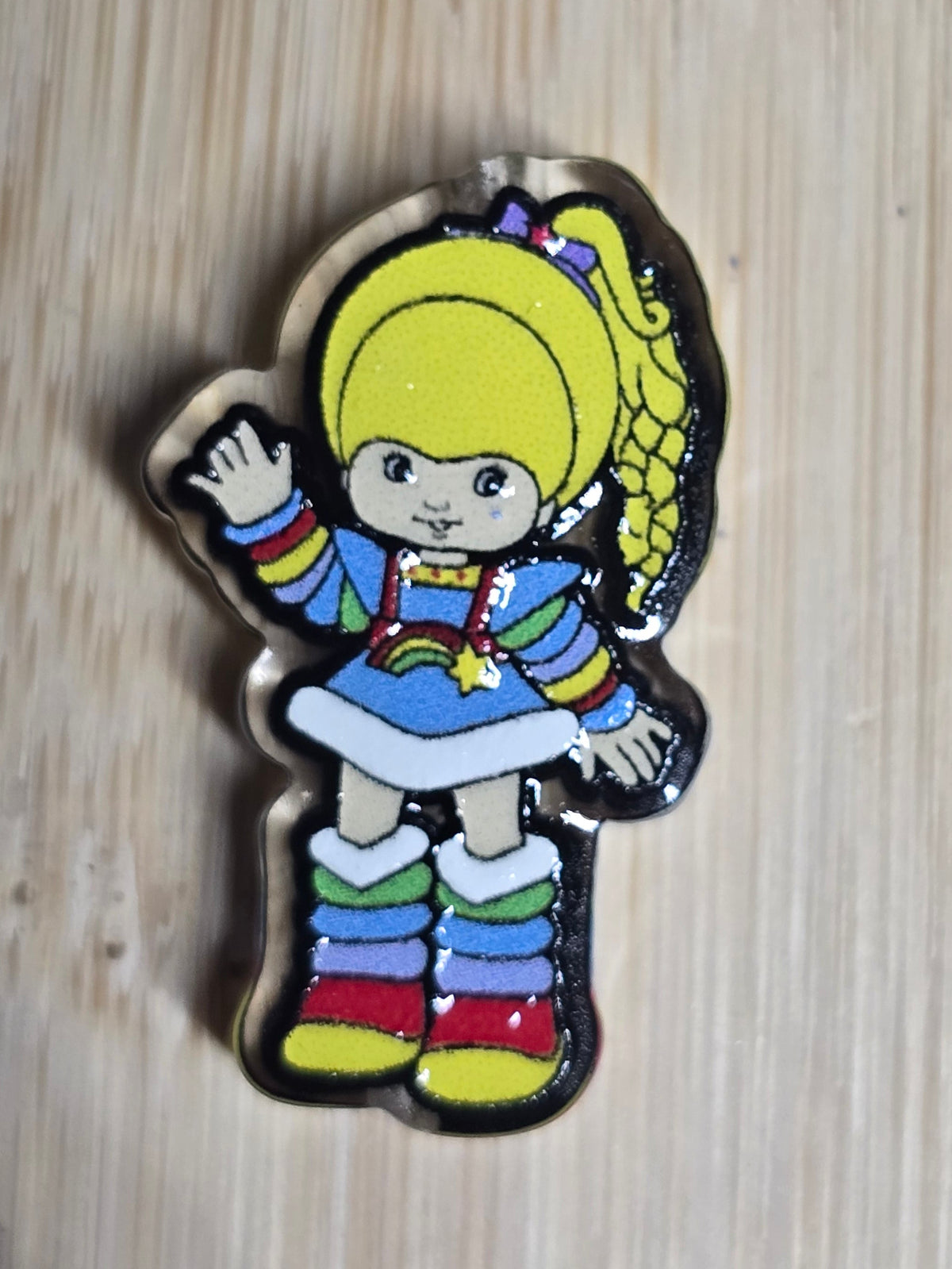 Acrylic focal beads rainbow girl
