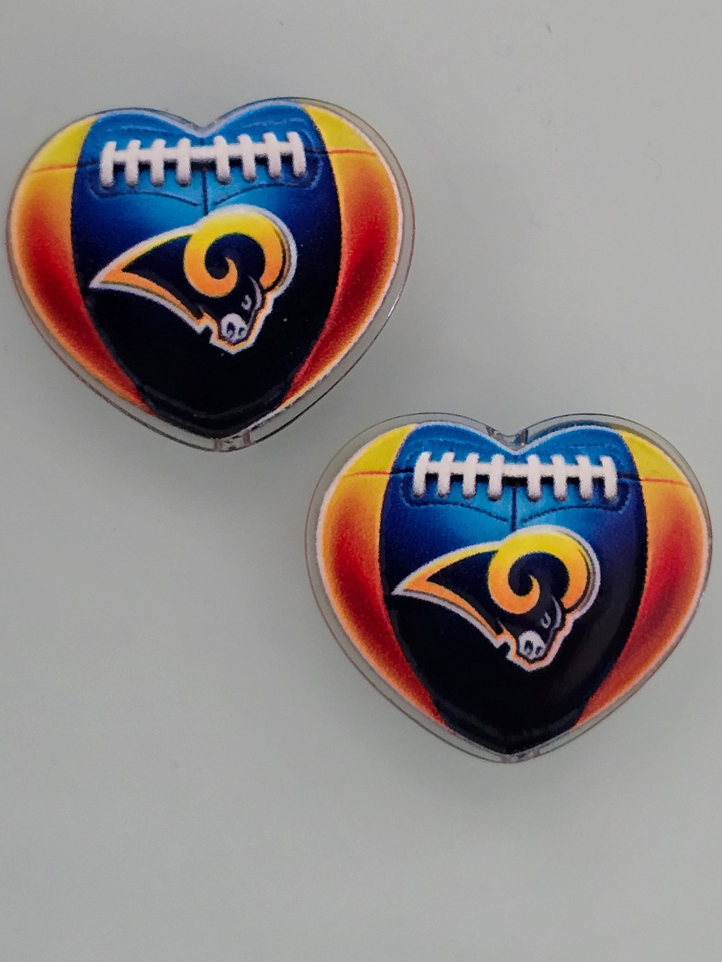 Acrylic focal beads heart shape NFL teams