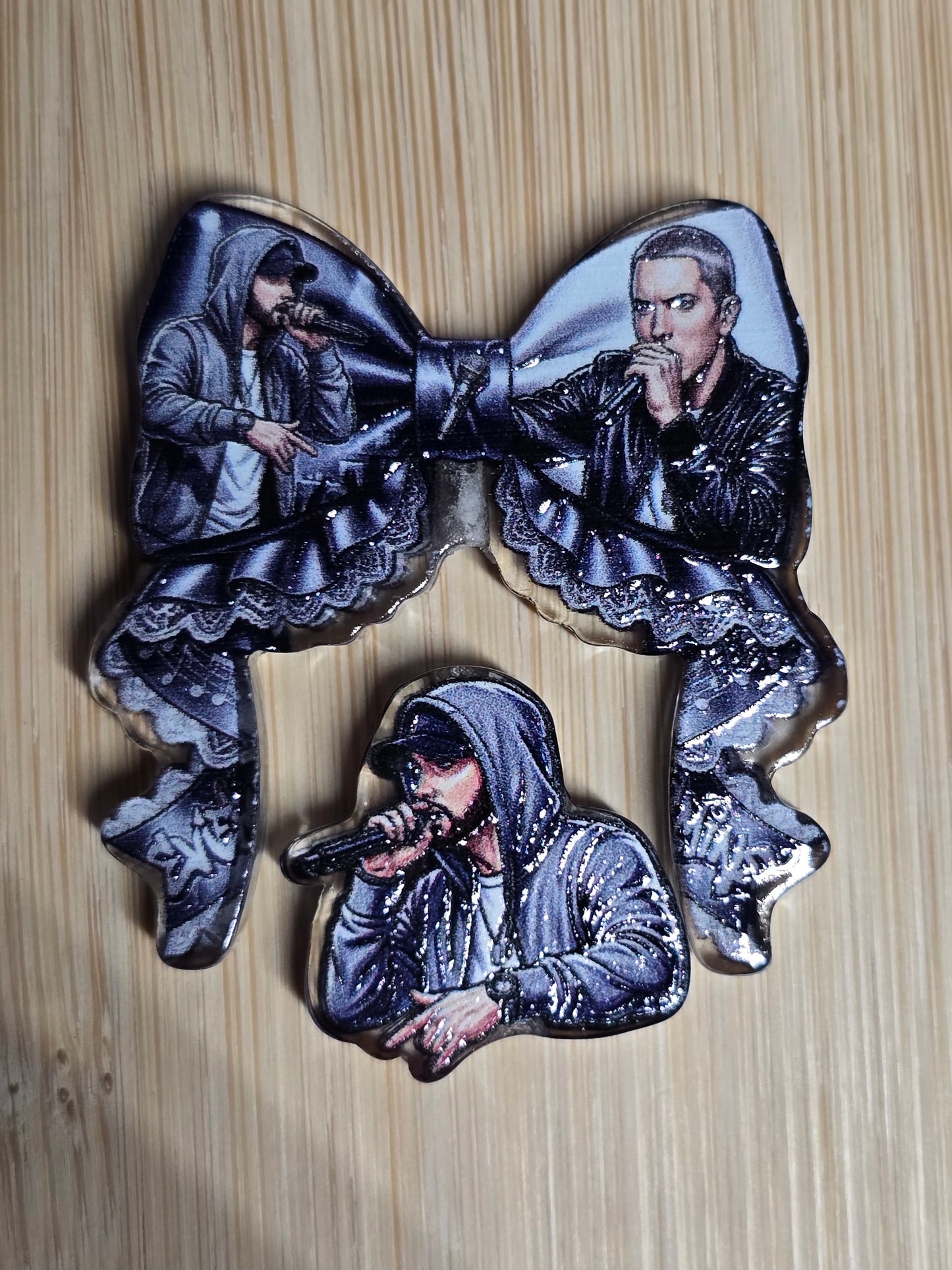 Acrylic focal beads- rapper bow set