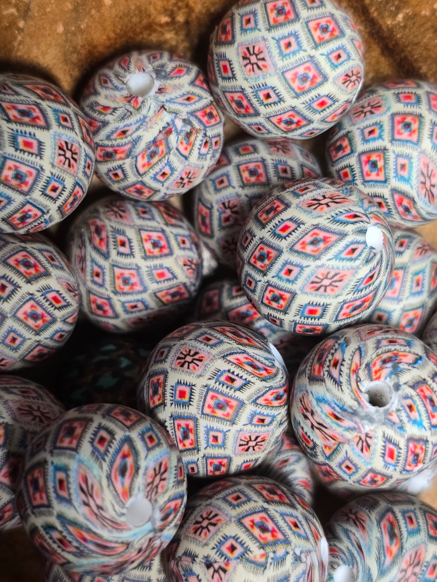 15mm silicone printed beads