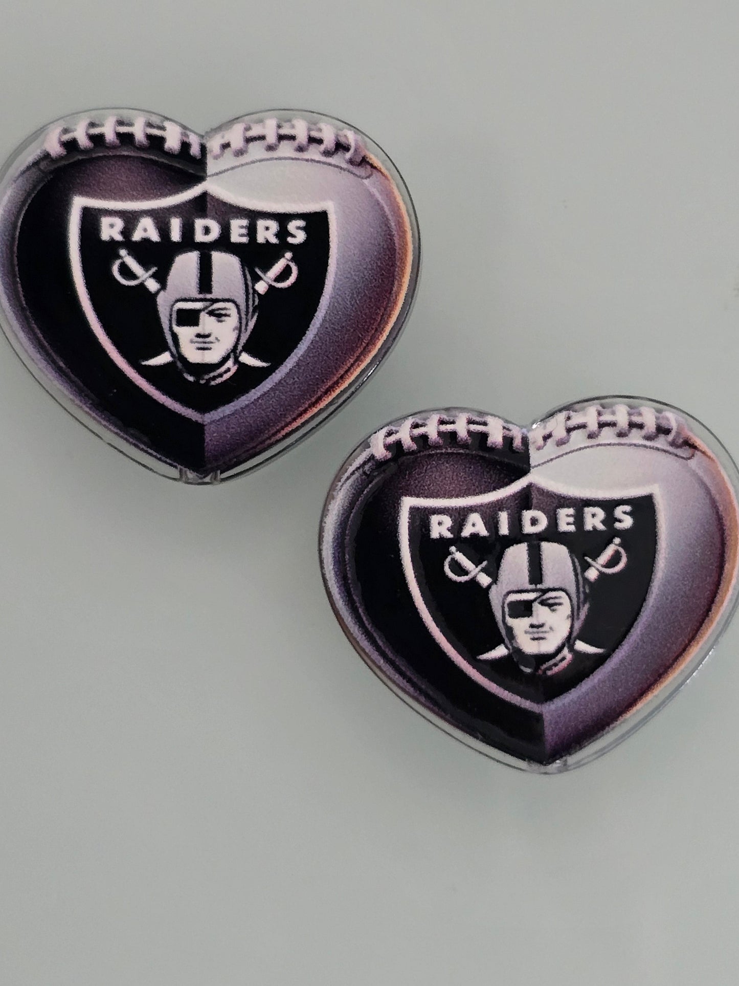 Acrylic focal beads heart shape NFL teams