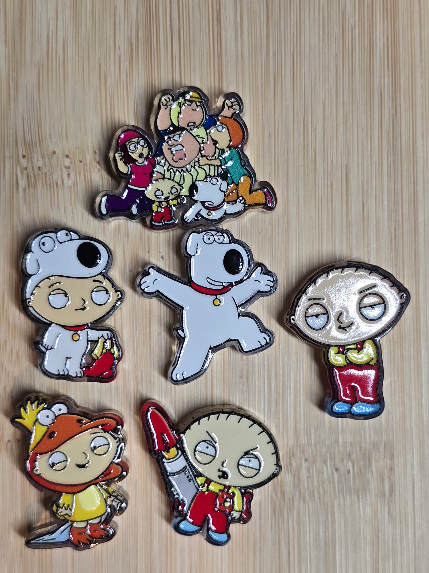Acrylic focal beads tv show characters mix