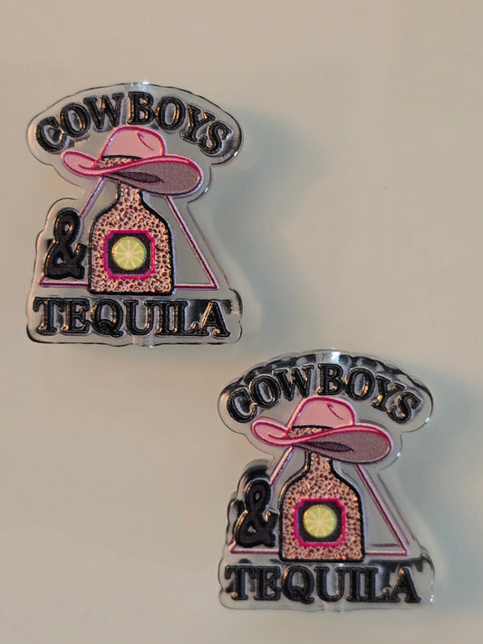 Acrylic focal beads cowboys