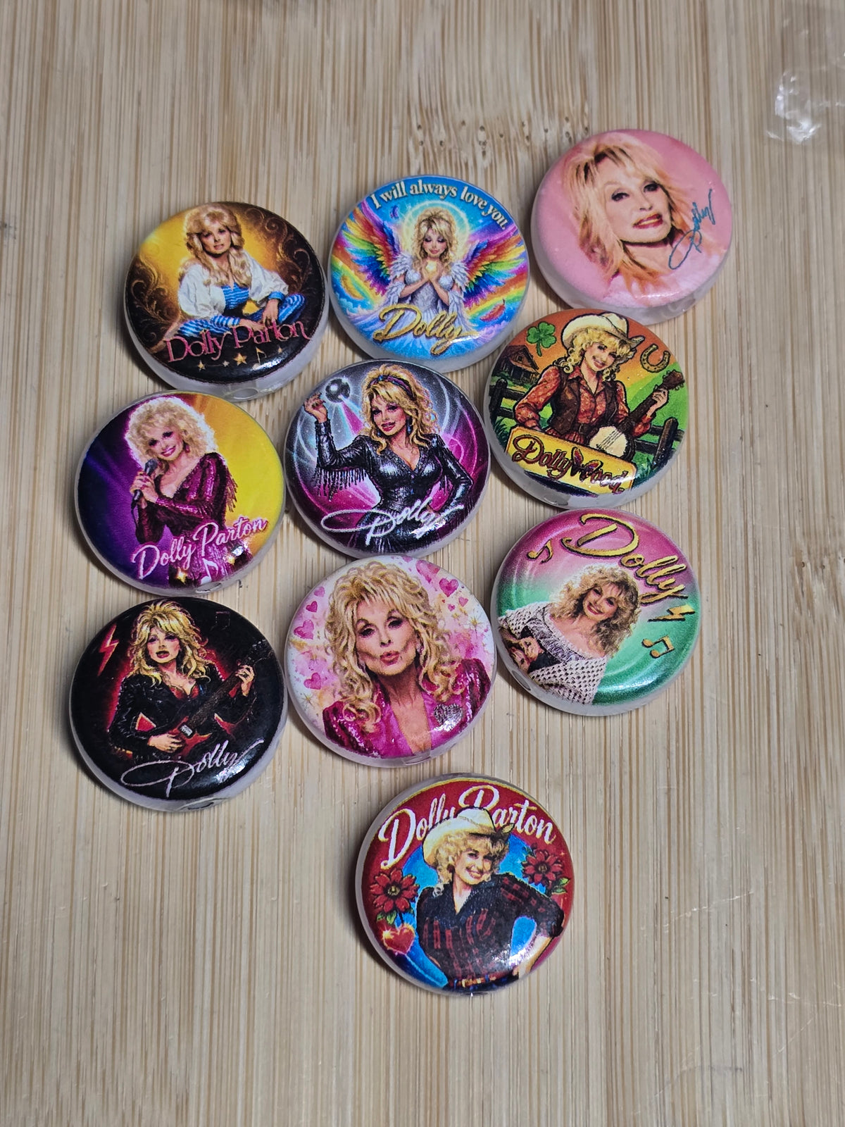 Acrylic beads(about the size of a nickel) dolly mix 10pcs