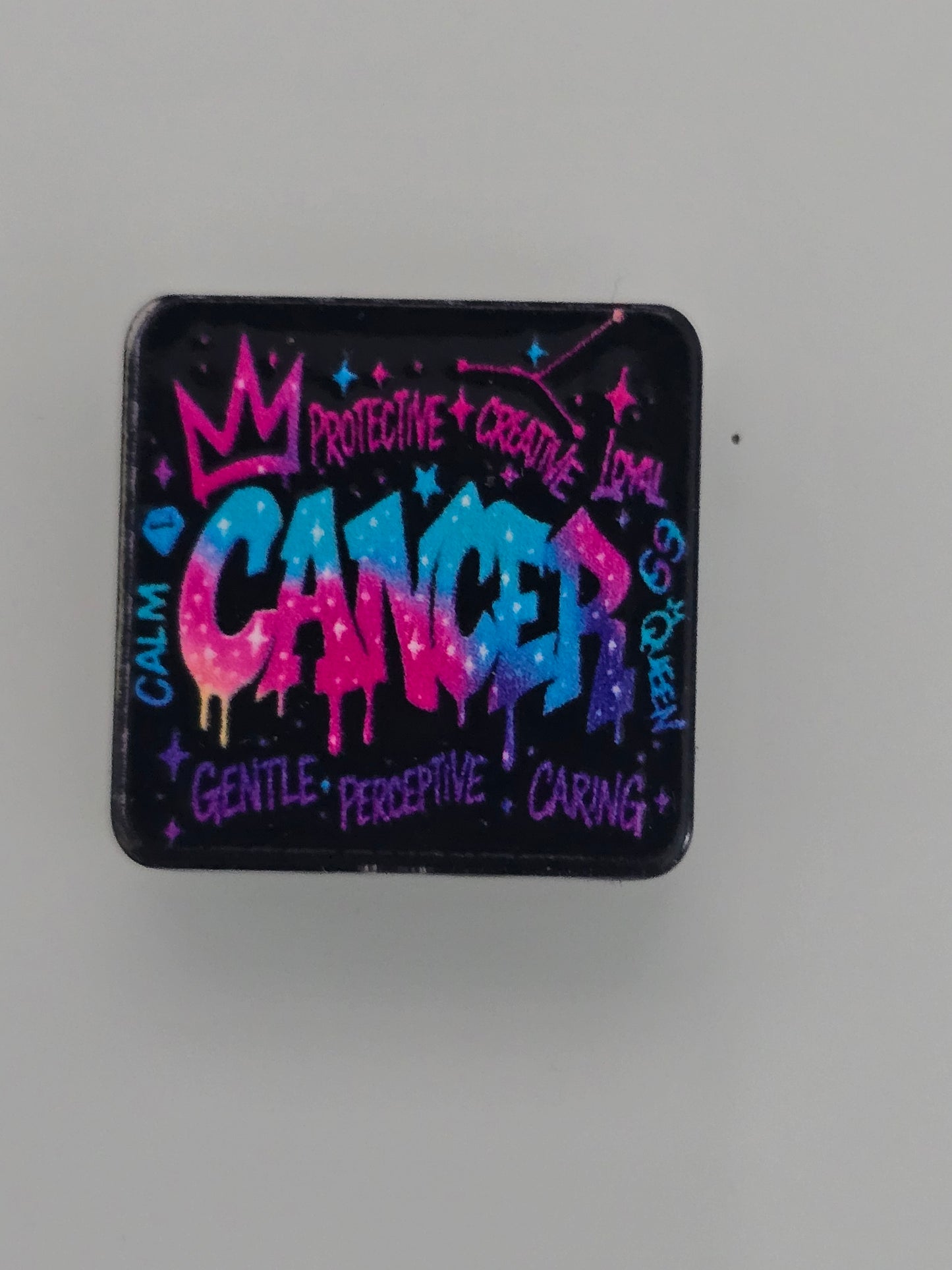 Acrylic focal beads bright colored zodiac signs