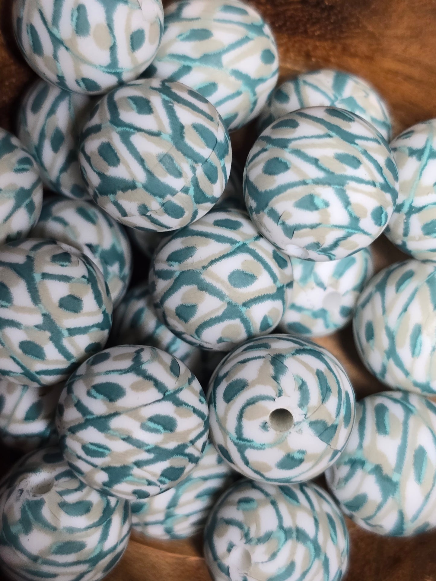 15mm silicone printed beads