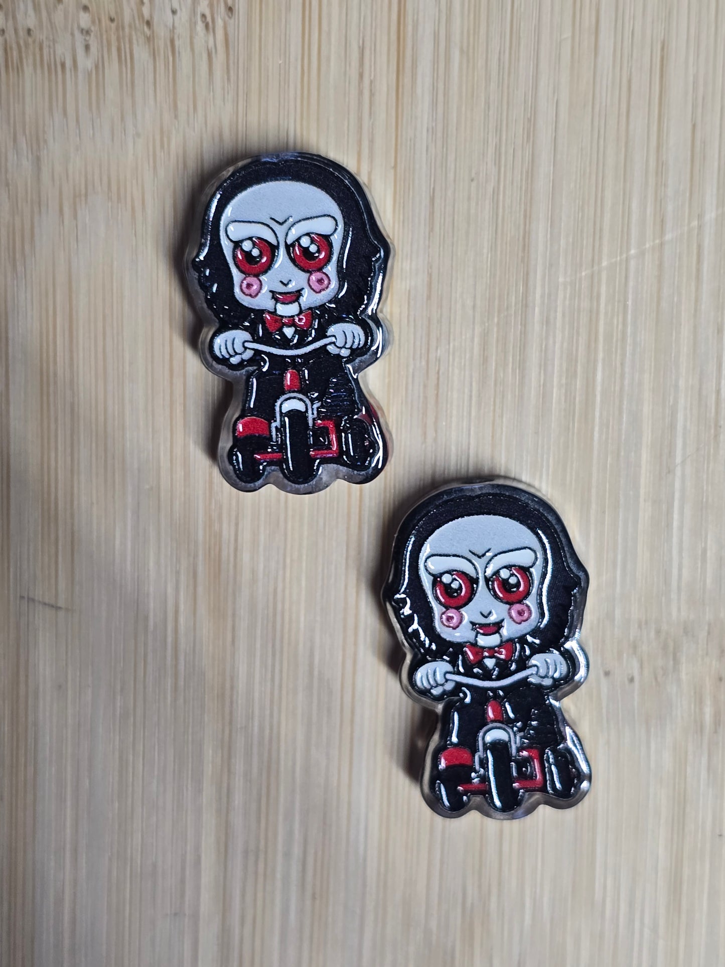 Acrylic focal beads horror character on tricycle