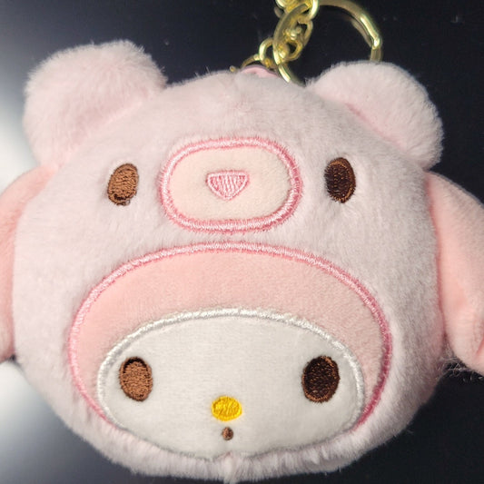 Small plush Head with zipper pouch keychain- melody