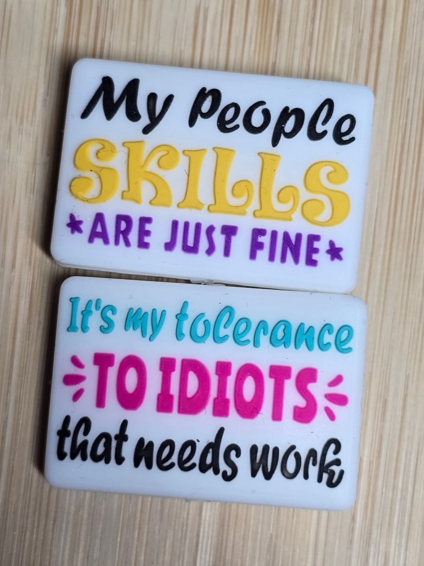 Focal silicone double sided sarcastic humor