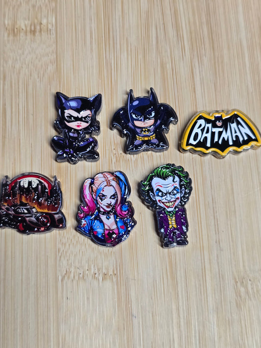 Acrylic focal beads- superhero character mix