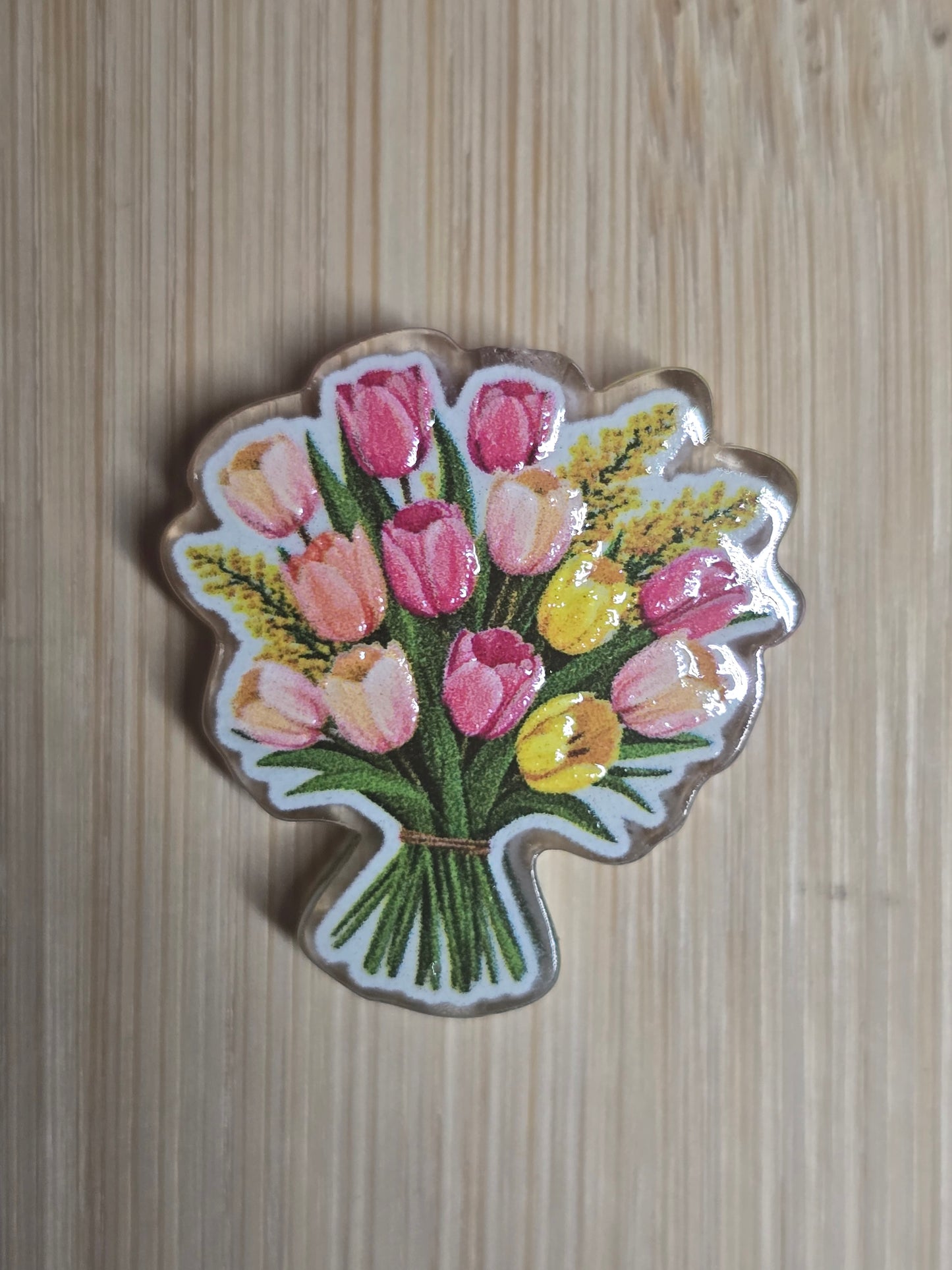 Acrylic focal beads bouquet of flowers