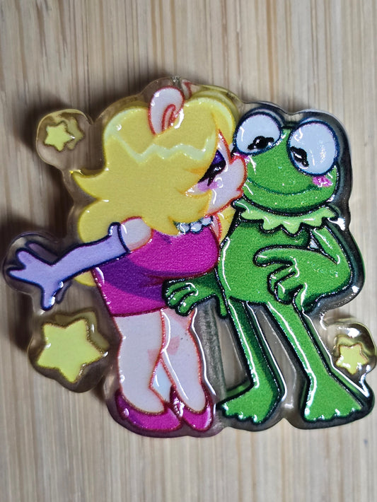 Acrylic focal beads muppets couple