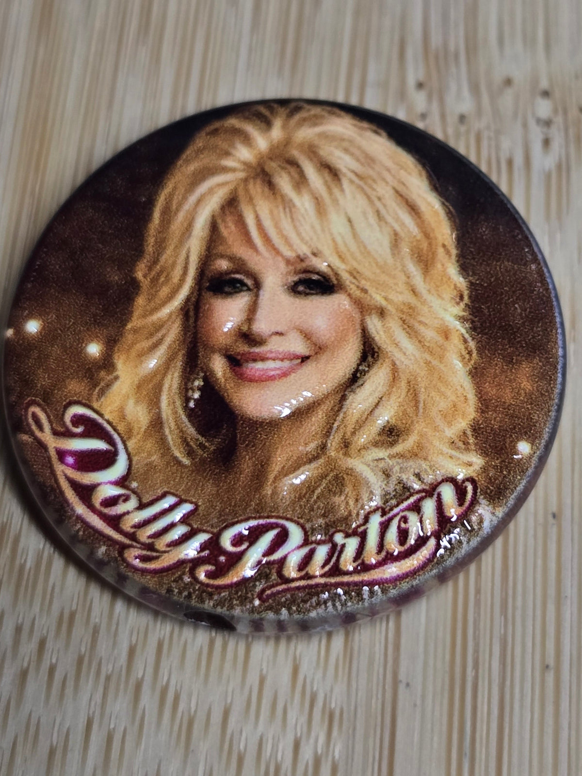 Acrylic beads (about the size of a quarter) queen of Country music- RIP