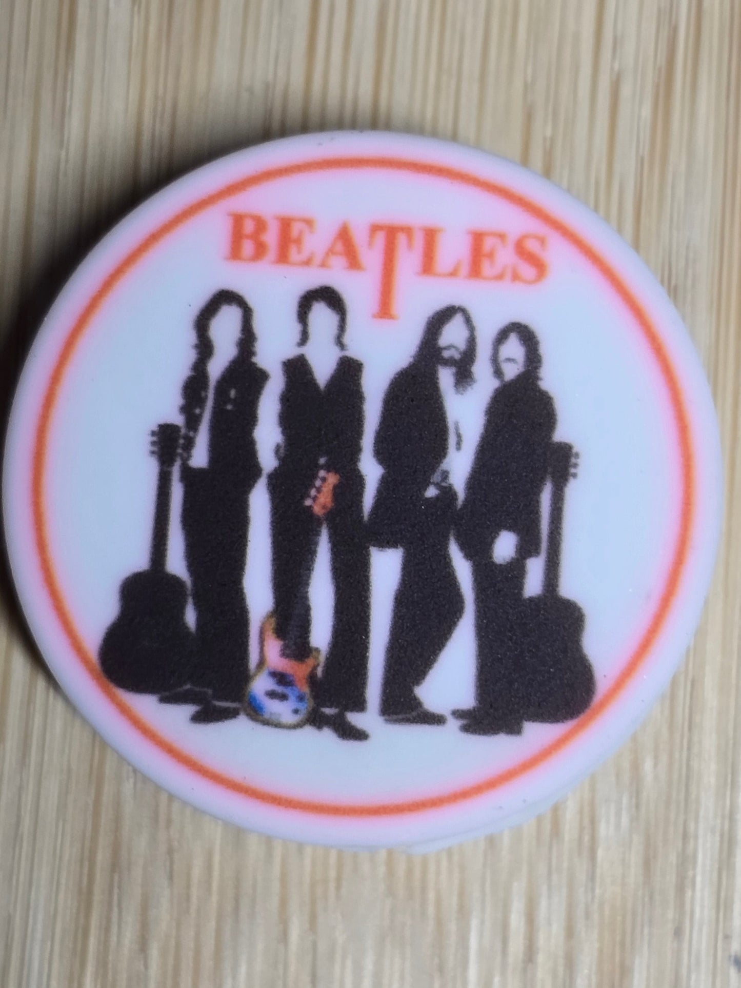 Focal silicone printed beads popular British band