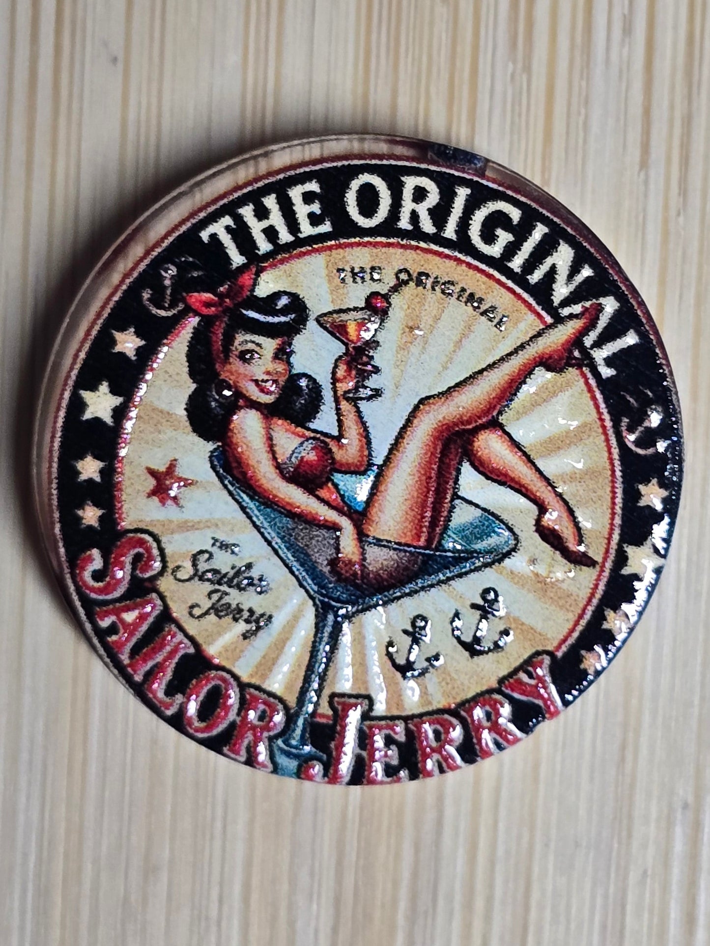 Acrylic focal beads Sailor Jerry