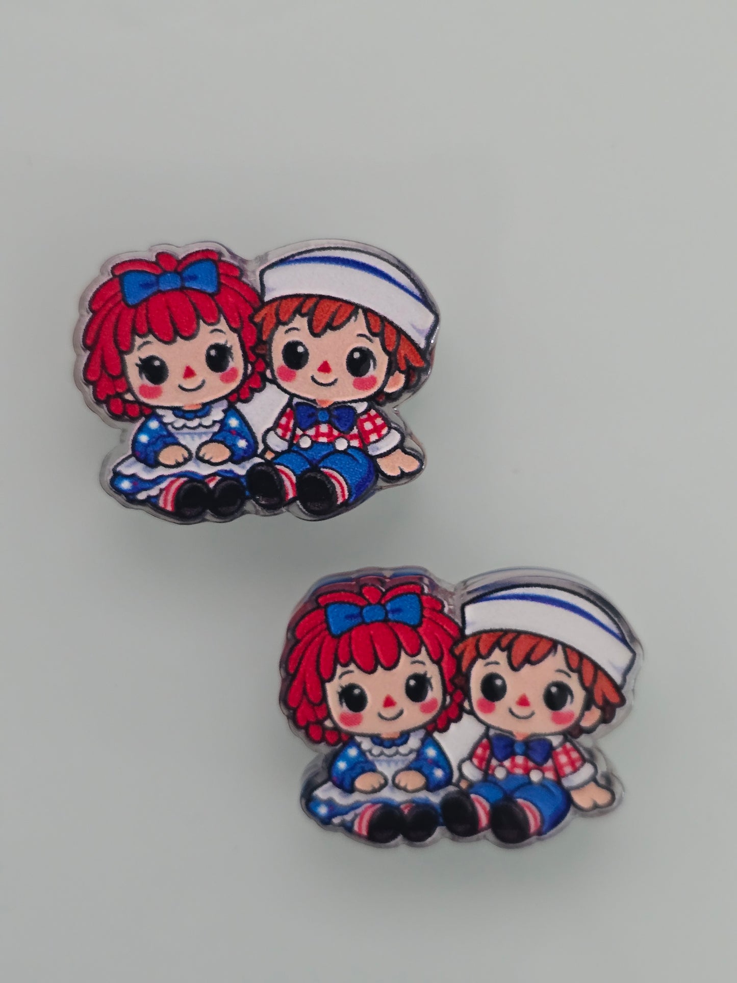 Acrylic focal beads rag dolls