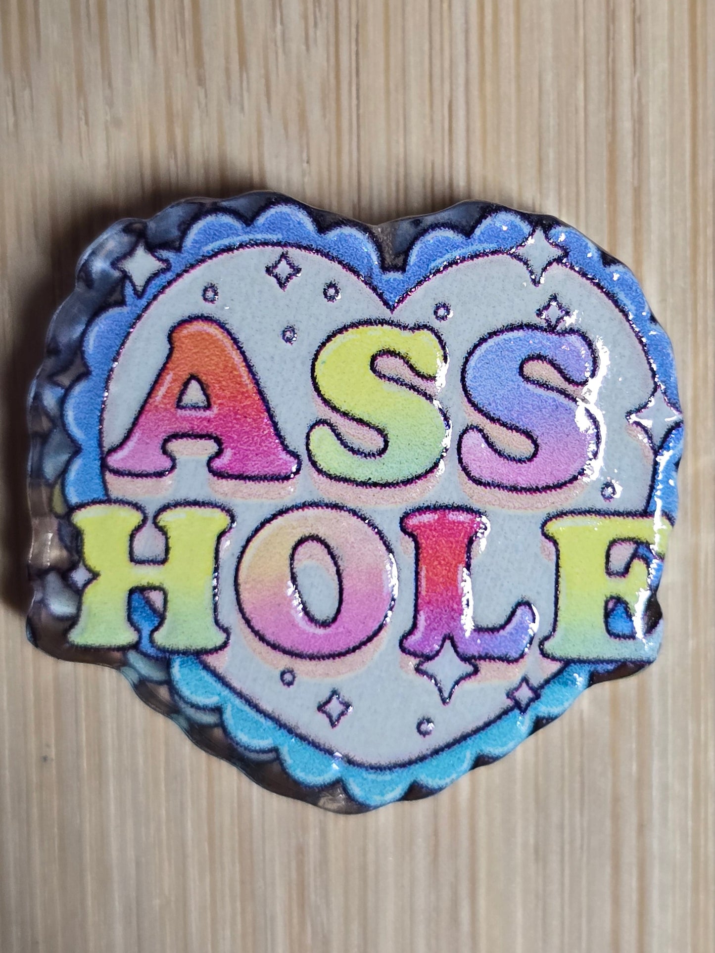 Acrylic focal beads adult language a hole