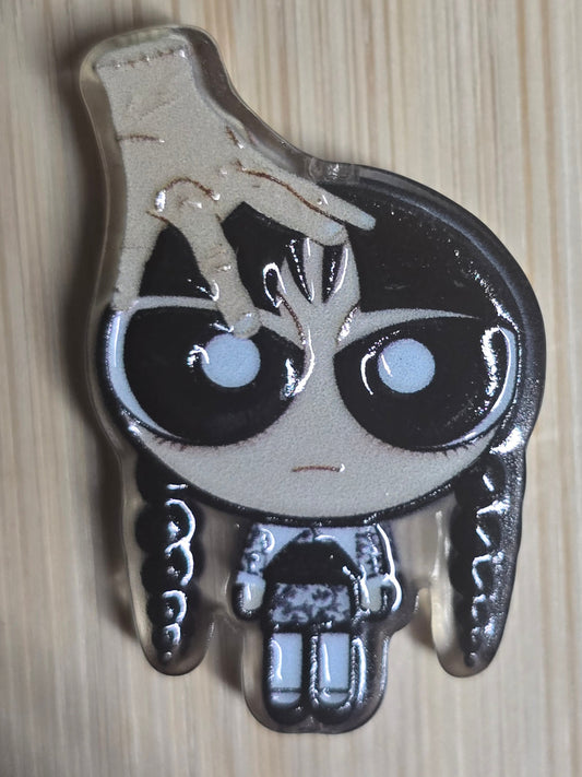 Acrylic focal beads dark humor girl and hand