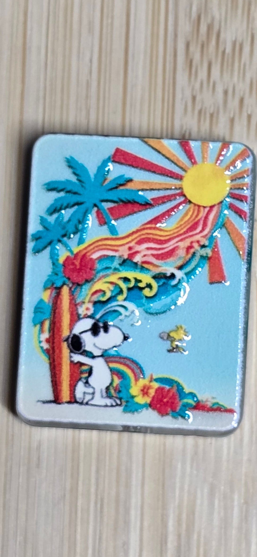 Acrylic focal beads- a boy and his dog