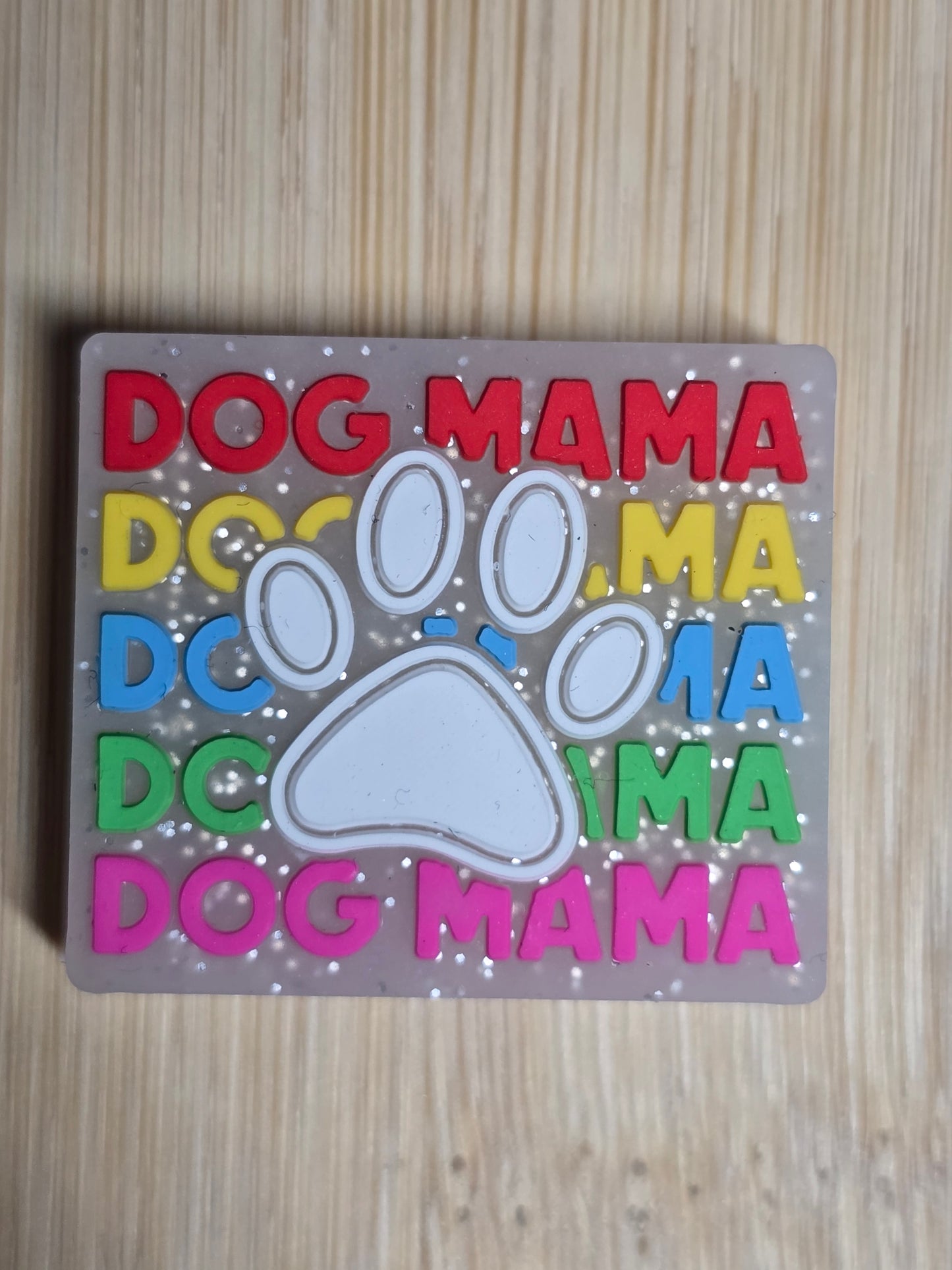 Focal silicone beads dog mama